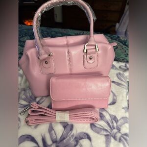 Elegant Pink Women's Handbag Set